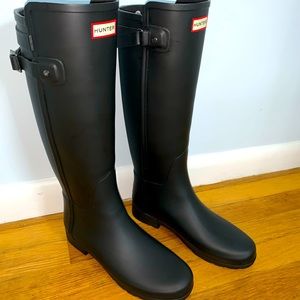 Women’s Hunter Boots slim fit- Tall Adjustable Matte Black